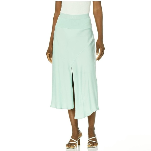 GUESS NWT Altea Midi Slip Asymmetrical Skirt, Small, Mint Green - Picture 1 of 10